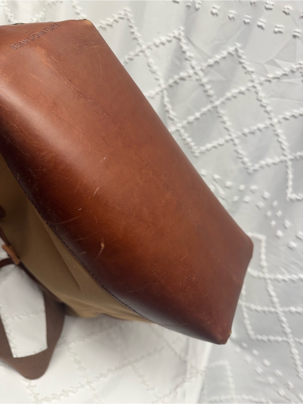 L.L. Bean Signature Canvas and Leather Tote Bag with Crossbody Strap - Picture 10 of 10